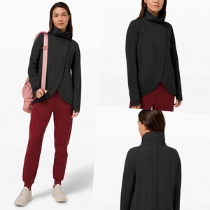 Lululemon Buttery Soft High Neck Relaxed Wrap Jacket Black 6